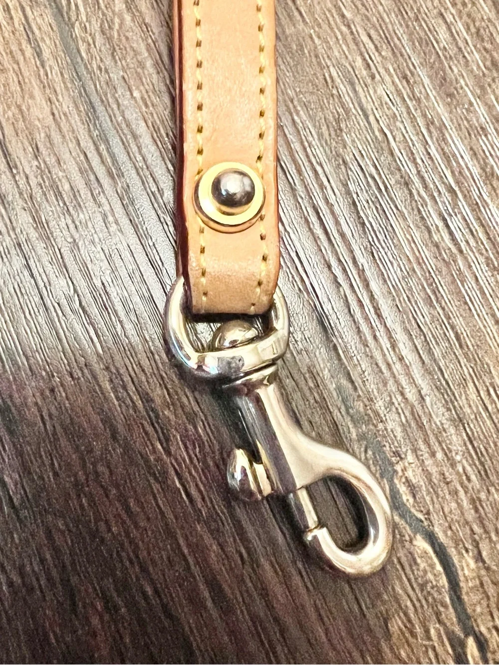 Dooney & Bourke Leather Wristlet Strap in Tan